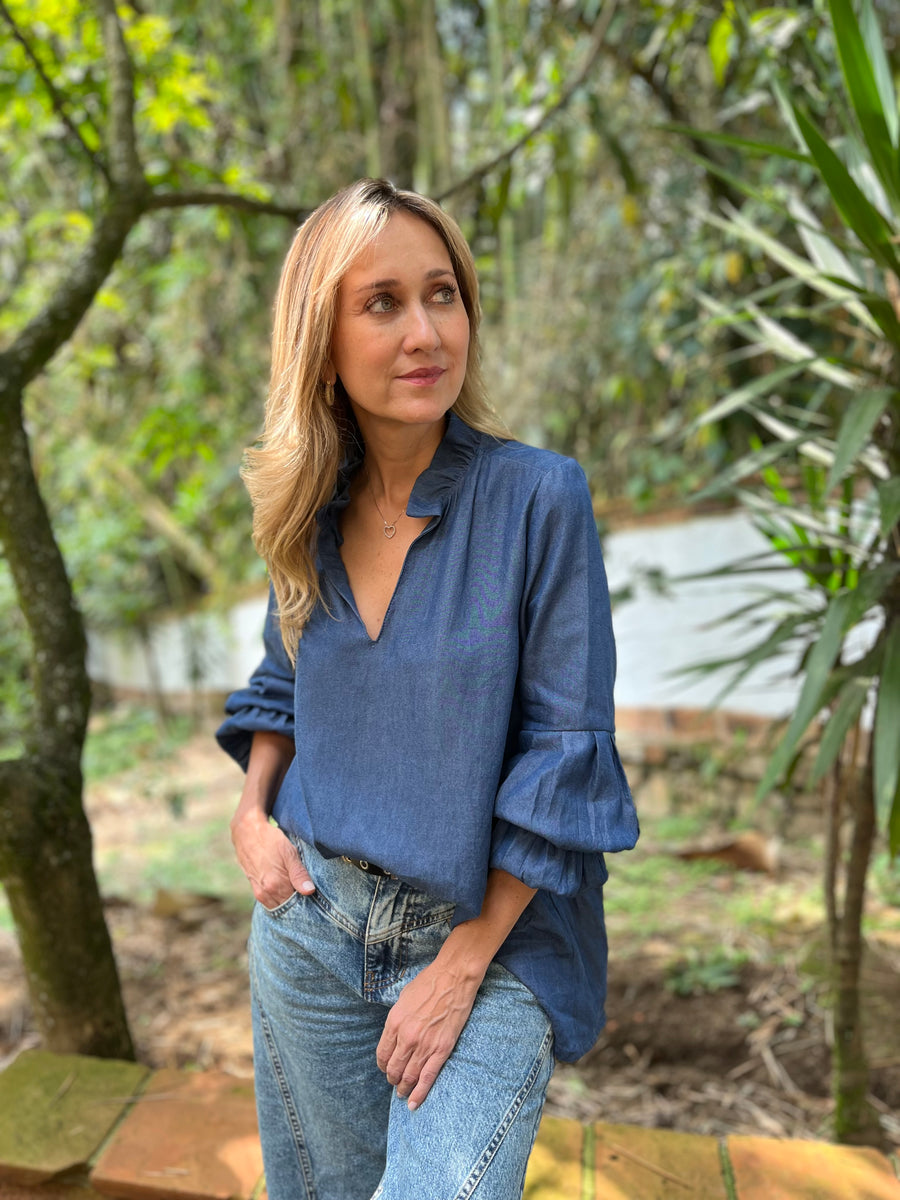 TOP BARCELONA V DENIM