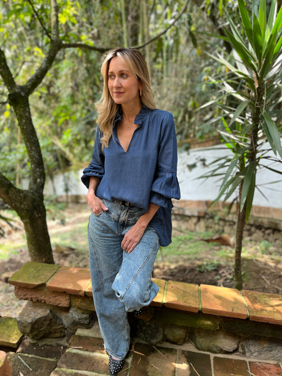 TOP BARCELONA V DENIM