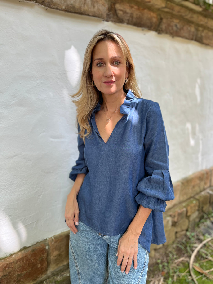 TOP BARCELONA V DENIM