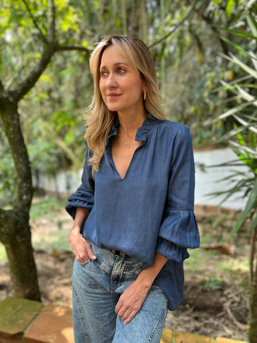 TOP BARCELONA V DENIM