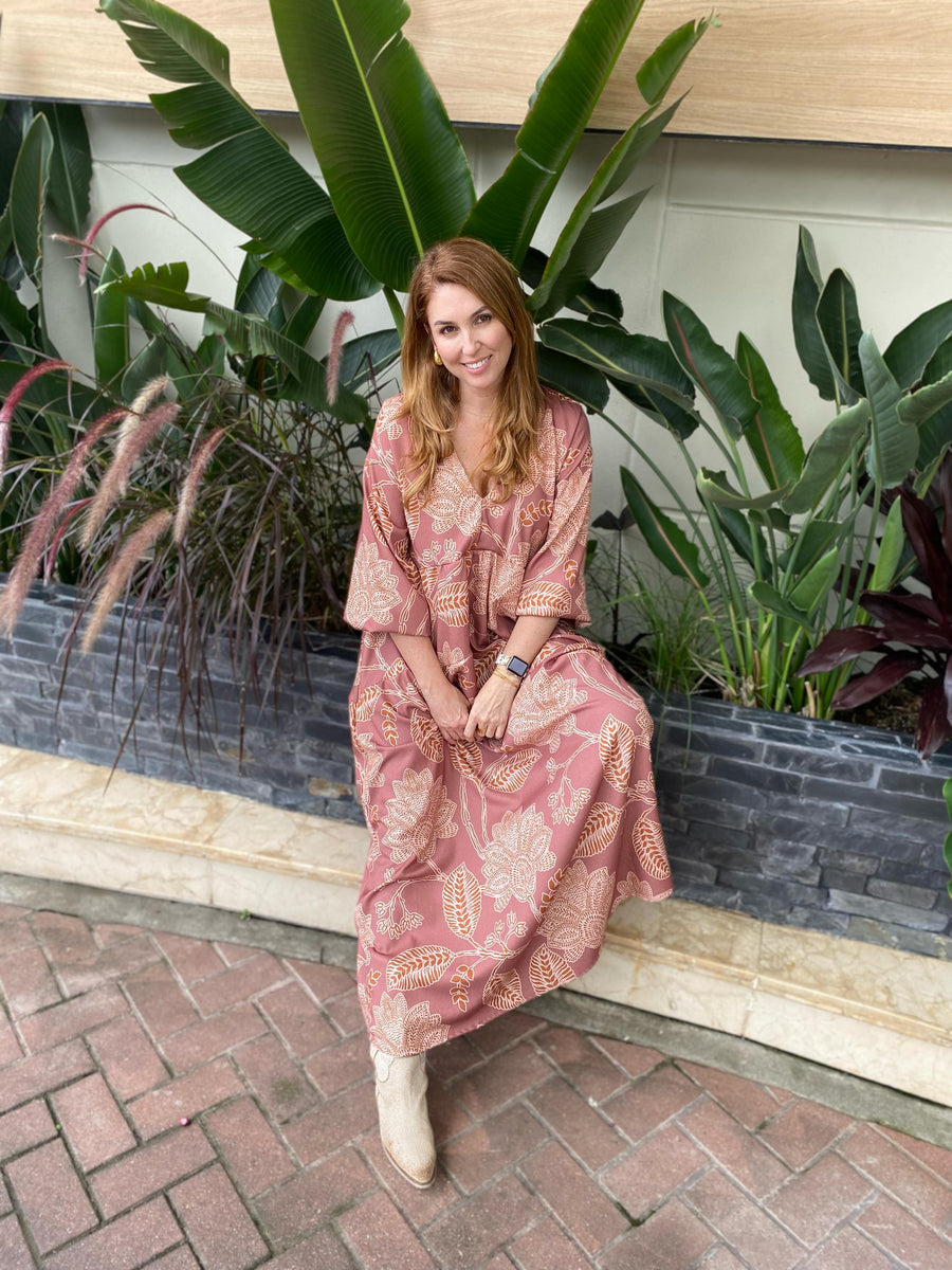 VESTIDO BARBARA MOCCA PRINT