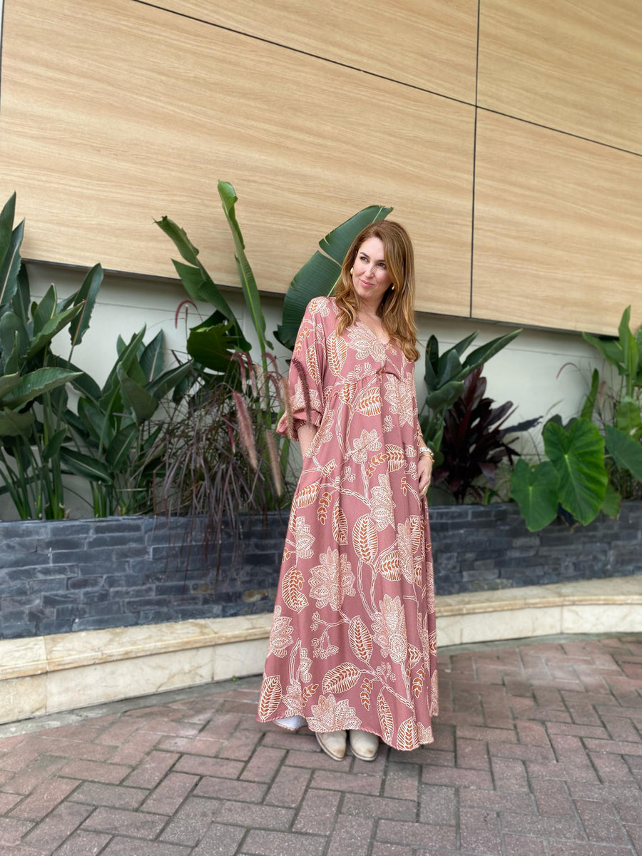 VESTIDO BARBARA MOCCA PRINT