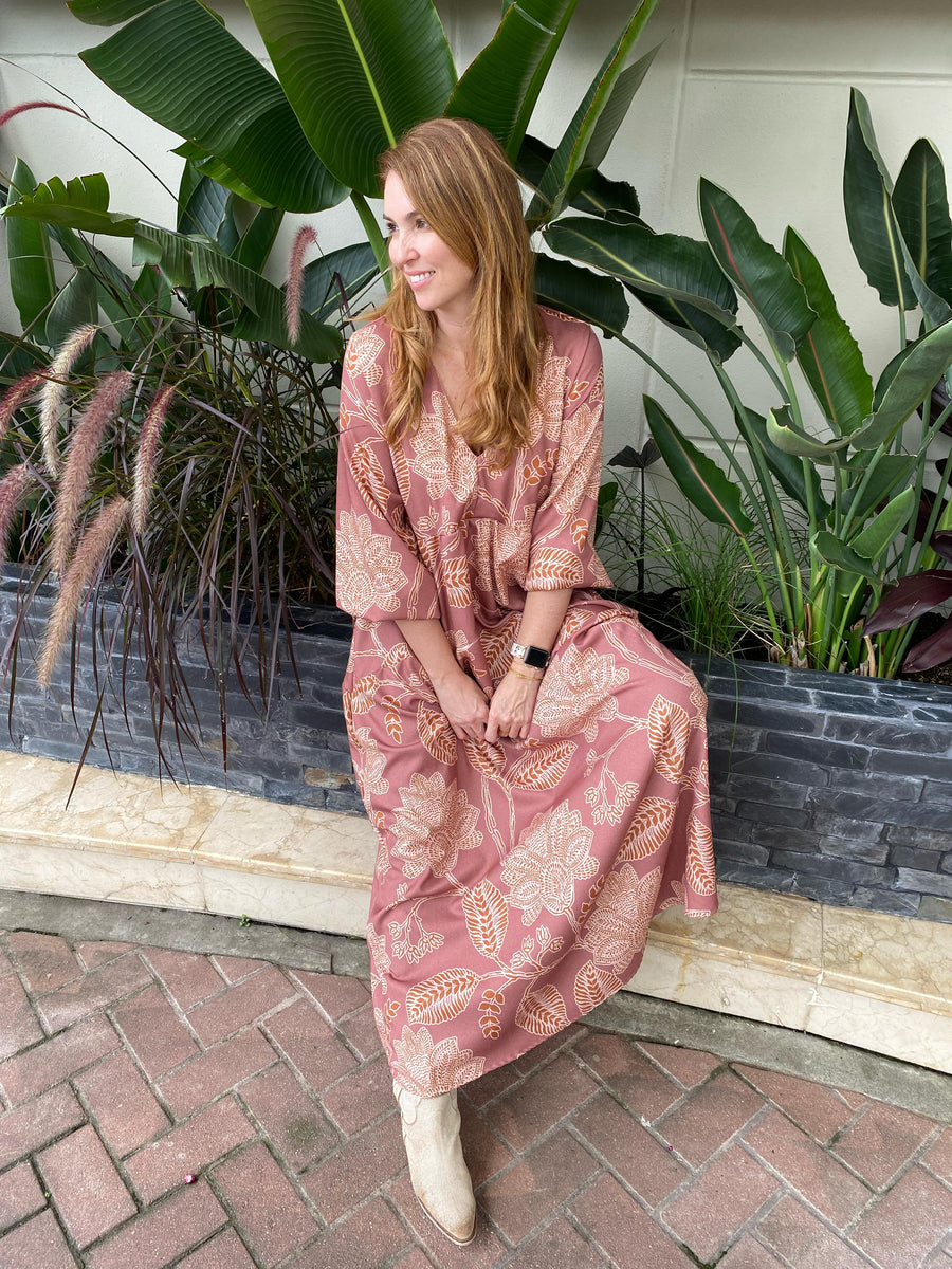 VESTIDO BARBARA MOCCA PRINT