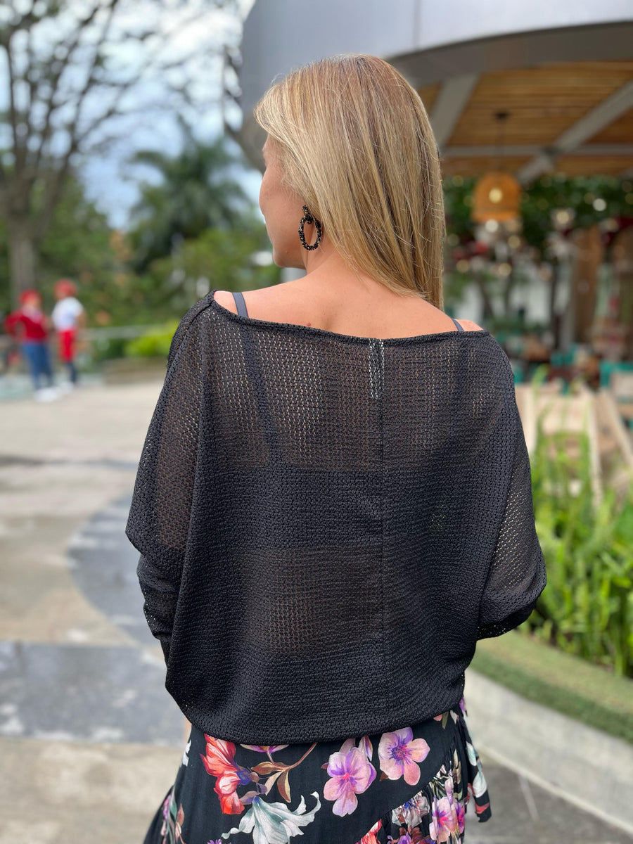 TOP BAT CROCHET NEGRO