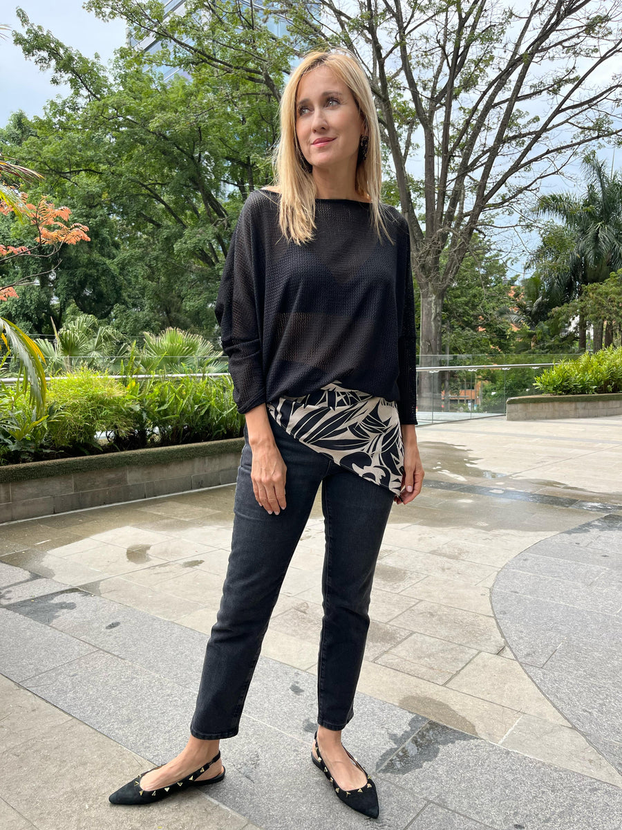 TOP BAT CROCHET NEGRO