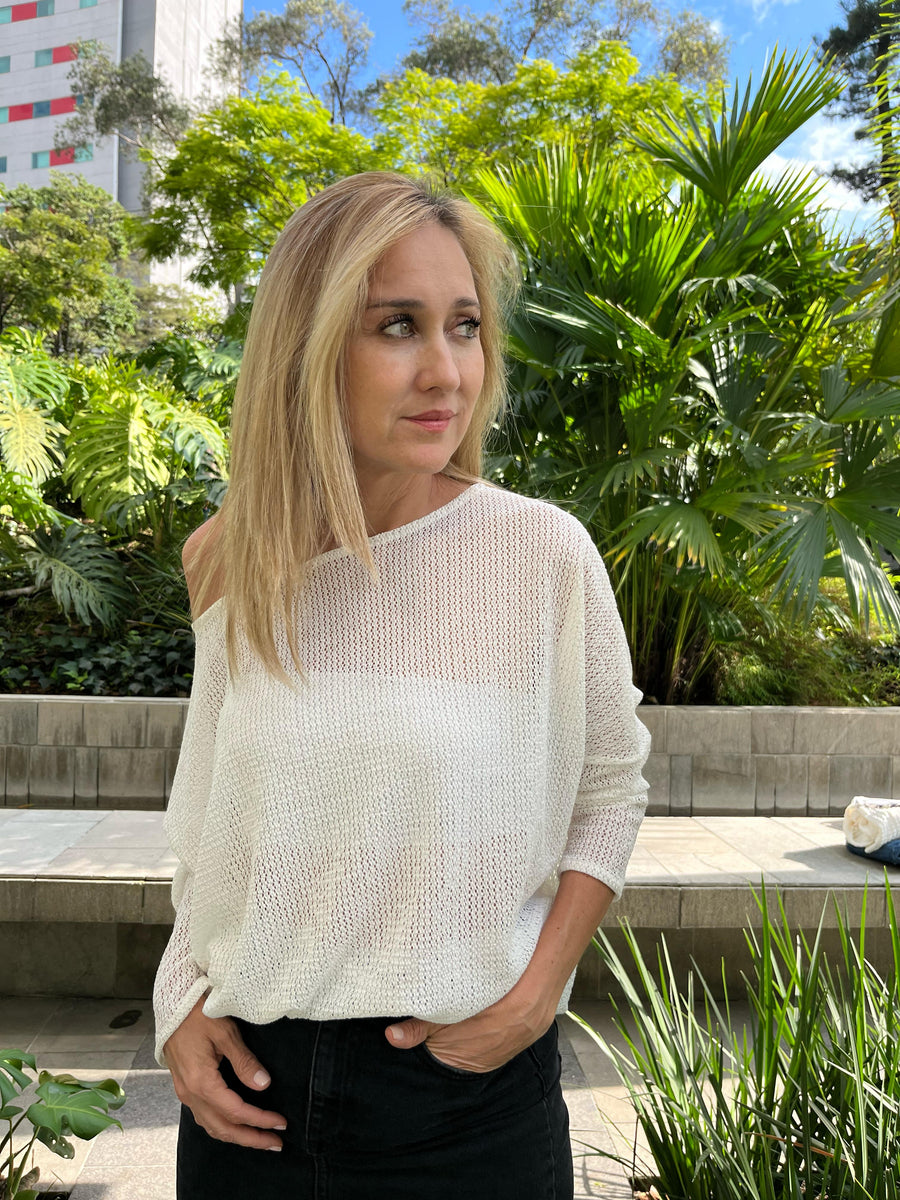 TOP BAT CROCHET MARFIL