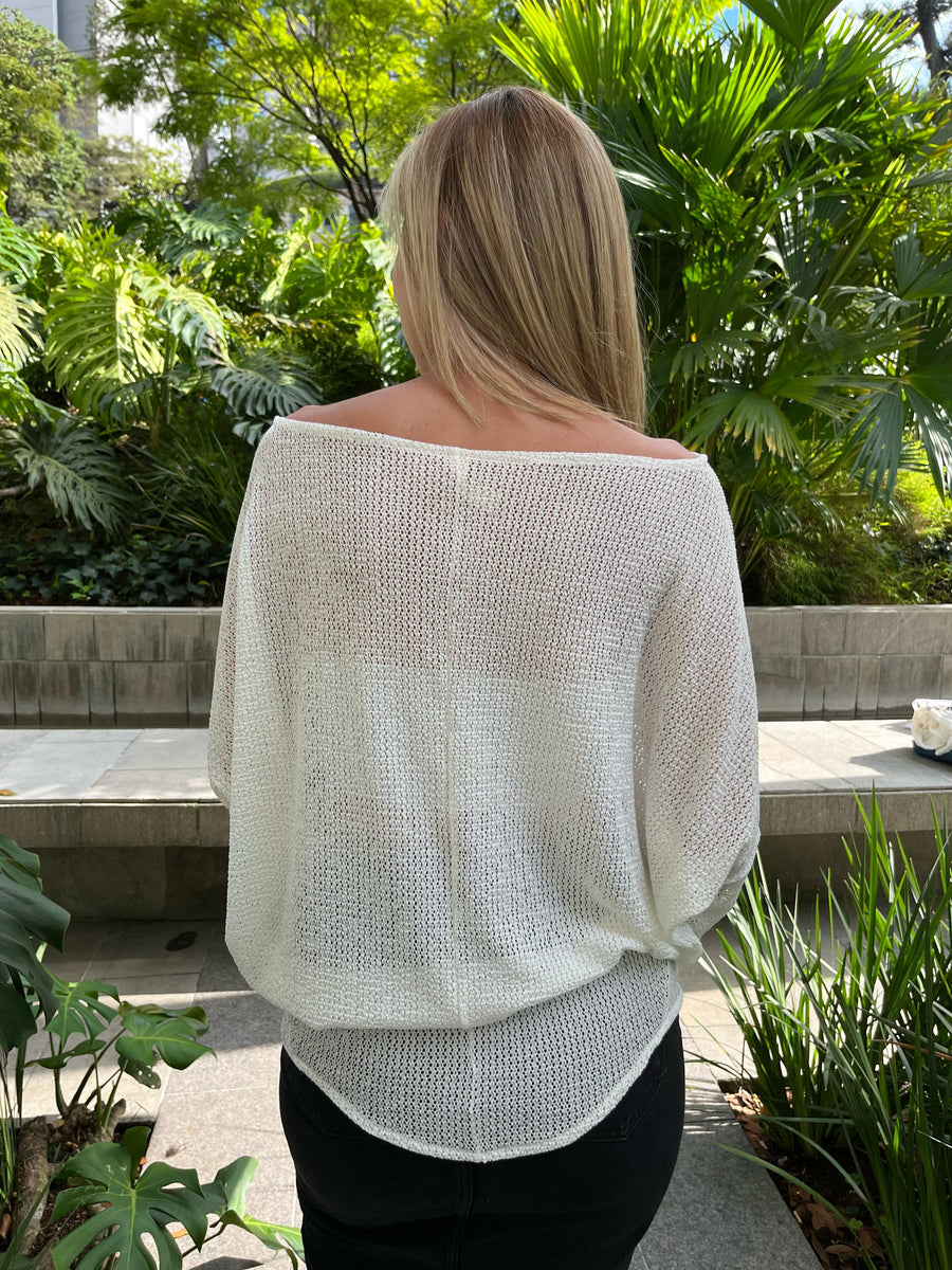 TOP BAT CROCHET MARFIL